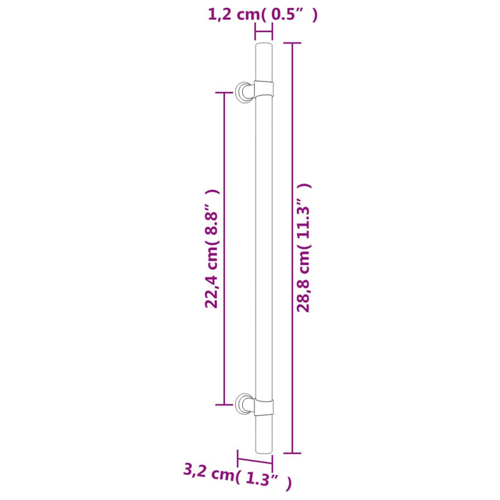 Maniglie per Mobili 10 pz Argento 224 mm in Acciaio Inox 3203708