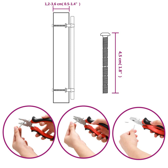 Maniglie per Mobili 10 pz Argento 224 mm in Acciaio Inox 3203708