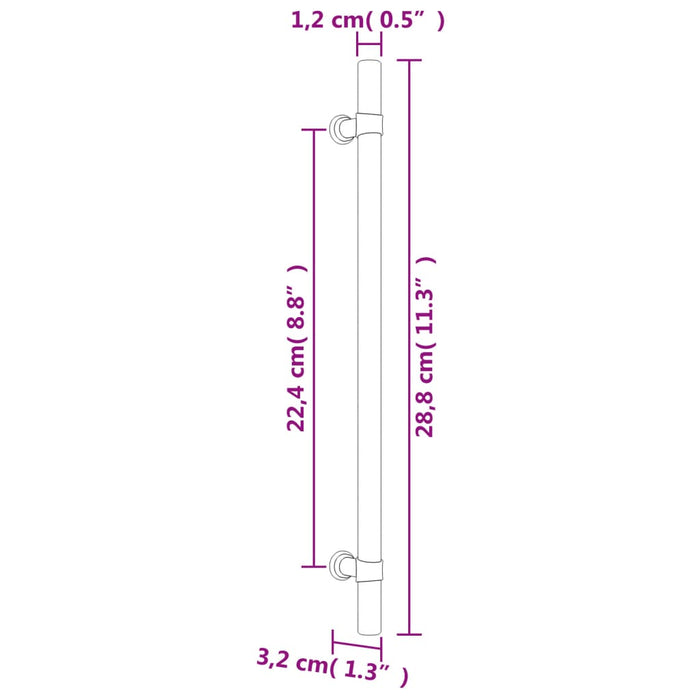 Maniglie per Mobili 10 pz Nere 224 mm in Acciaio Inox 3203712