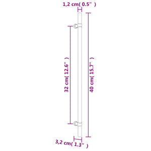 Maniglie per Mobili 20 pz Nere 320 mm in Acciaio Inox 3203713