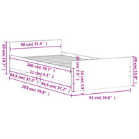 Giroletto Bianco 90x200 cm in Legno Multistrato 835925