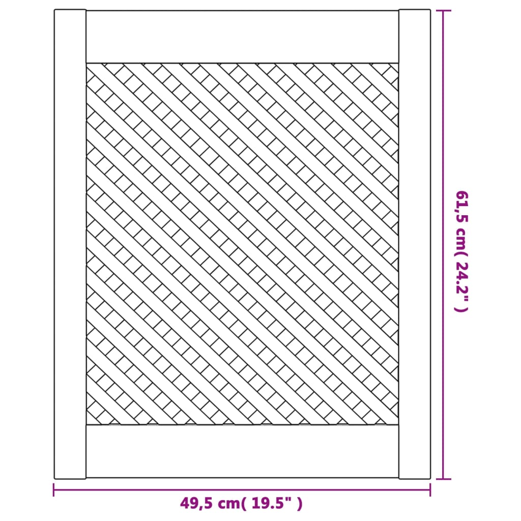 Ante con Design a Reticolo 2 pz 49,5x61,5 cm in Legno di Pino 372791