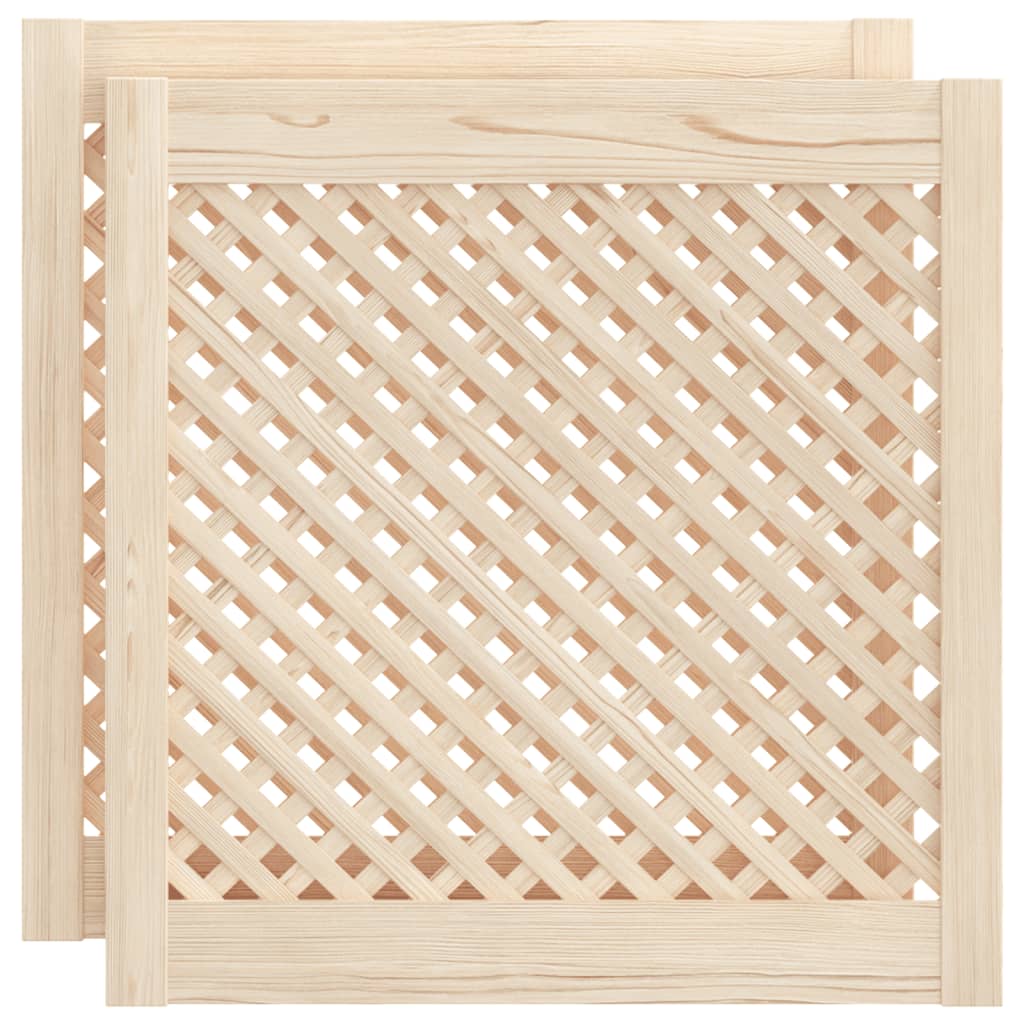 Ante con Design a Reticolo 2 pz 59,5x61,5 cm in Legno di Pino 372792