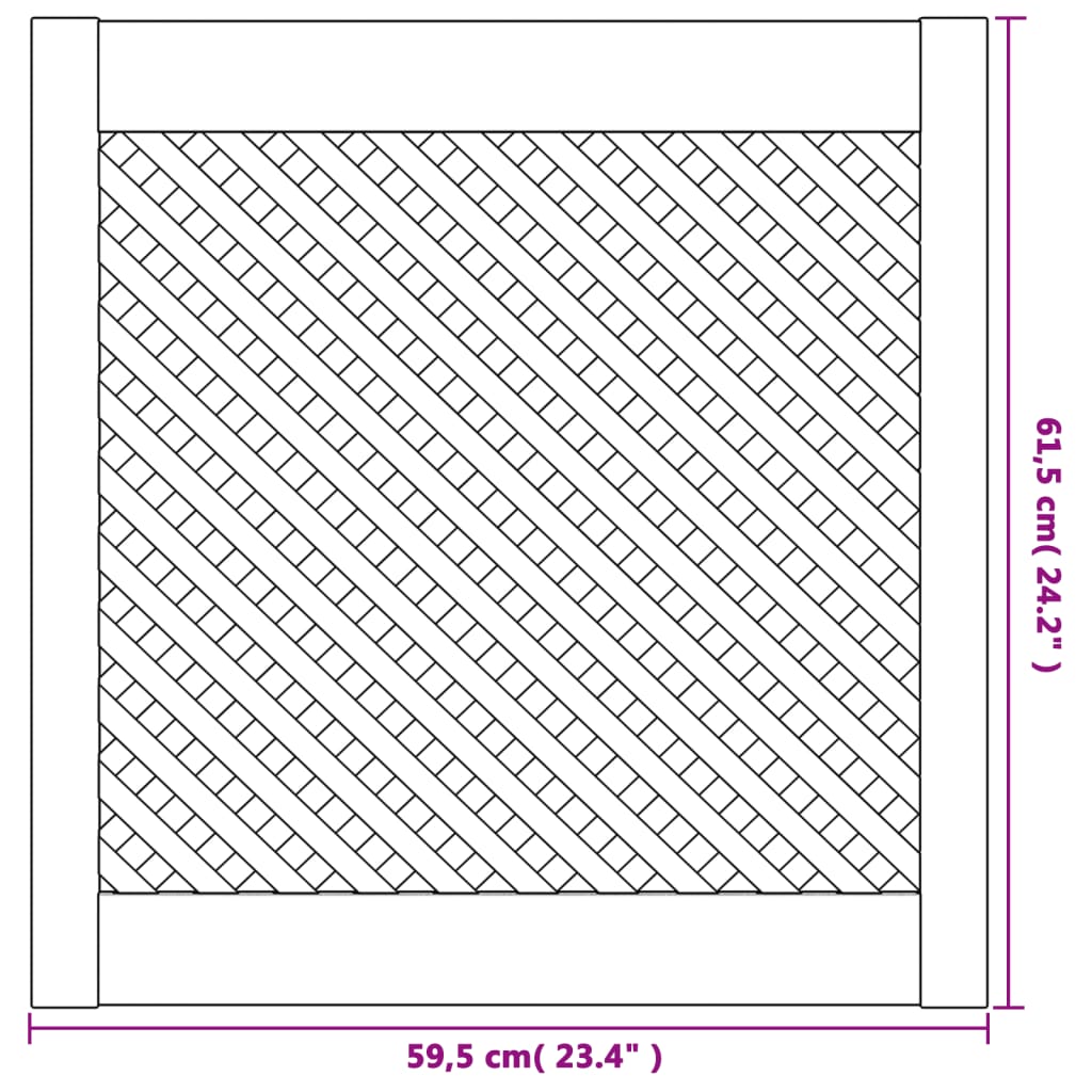 Ante con Design a Reticolo 2 pz 59,5x61,5 cm in Legno di Pino 372792