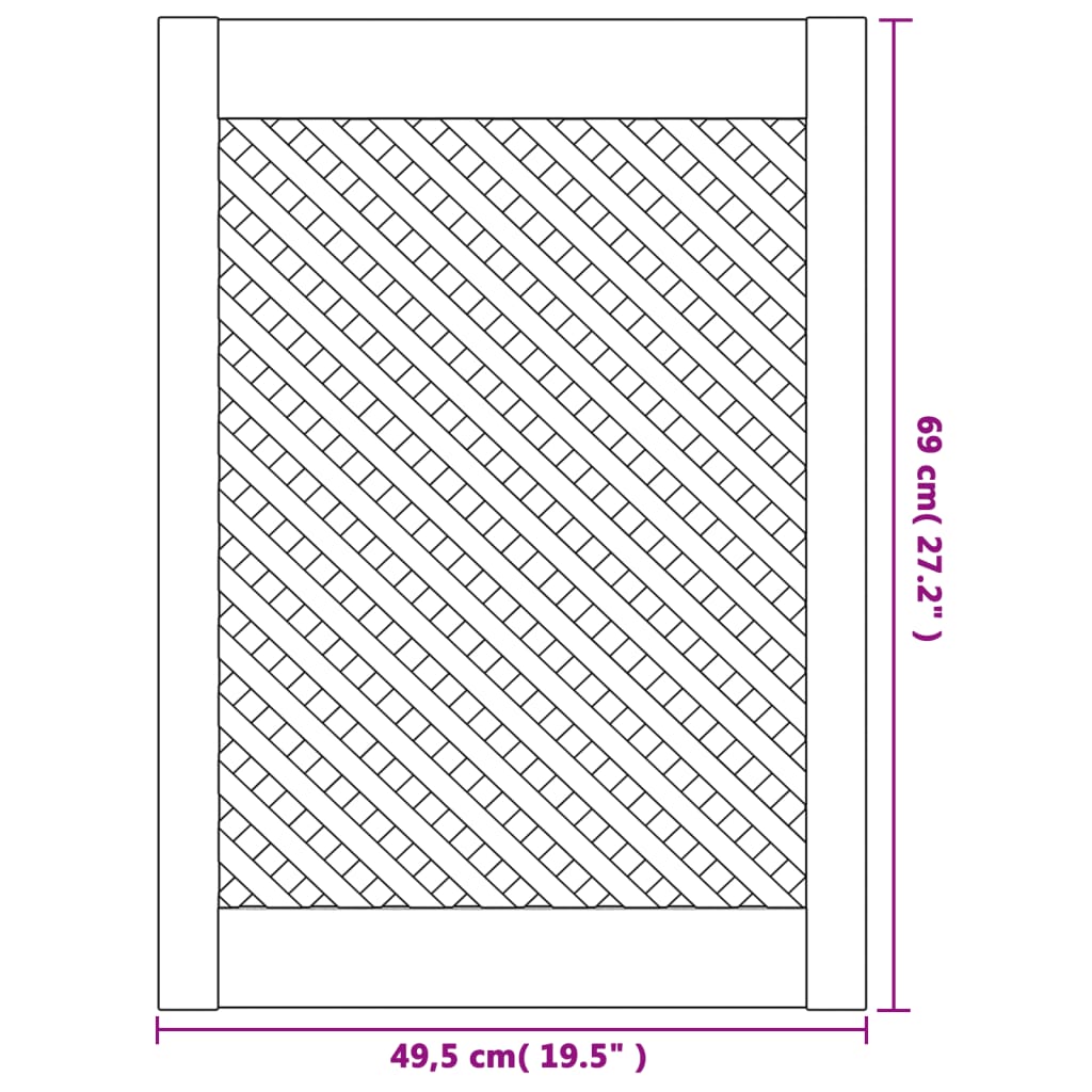 Ante con Design a Reticolo 2 pz 49,5x69 cm in Legno di Pino 372794