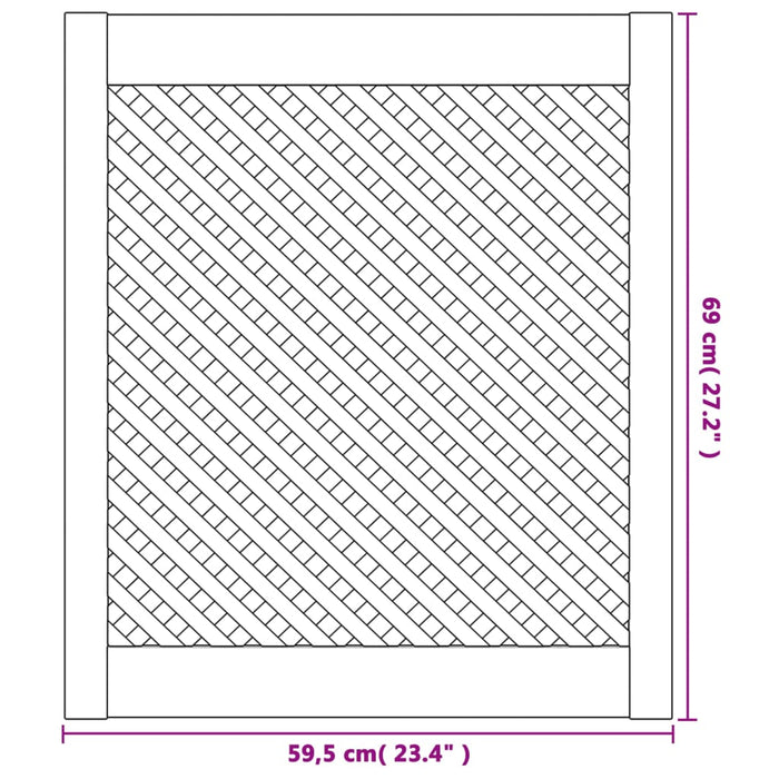 Ante con Design a Reticolo 2 pz 59,5x69 cm in Legno di Pino 372795