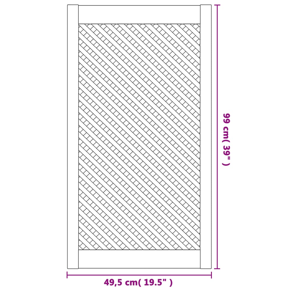 Ante con Design a Reticolo 2 pz 49,5x99 cm in Legno di Pino 372797