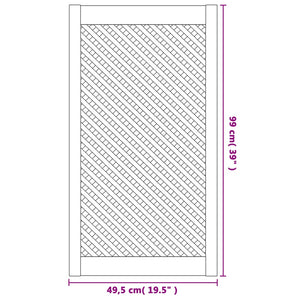 Ante con Design a Reticolo 2 pz 49,5x99 cm in Legno di Pino 372797