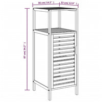 Mobile da Bagno con Ripiano 36x33x87 cm in Bambù 373369