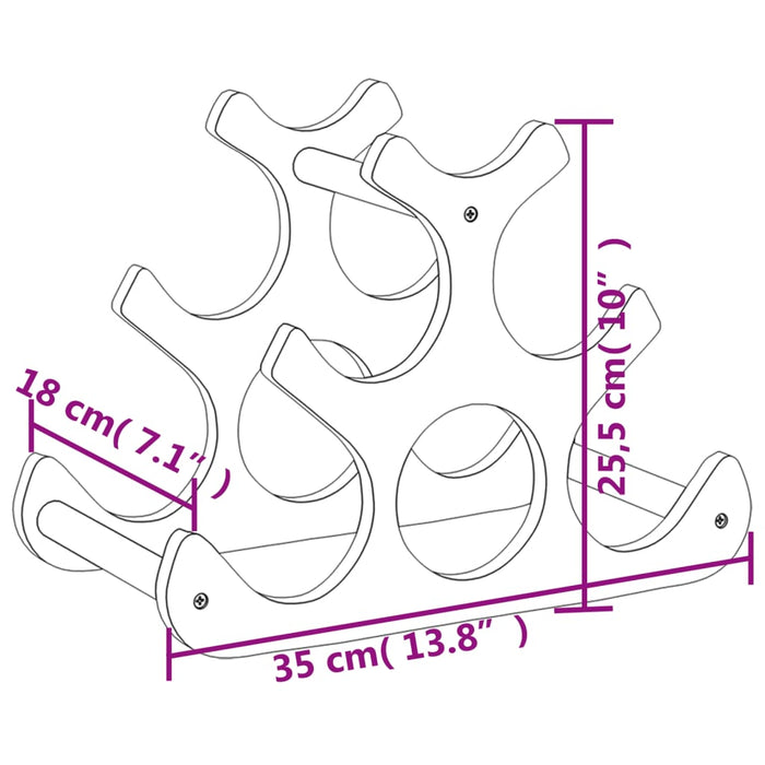 Portabottiglie di Vino per 6 Bottiglie 35x18x25,5 cm in Bambù 373371