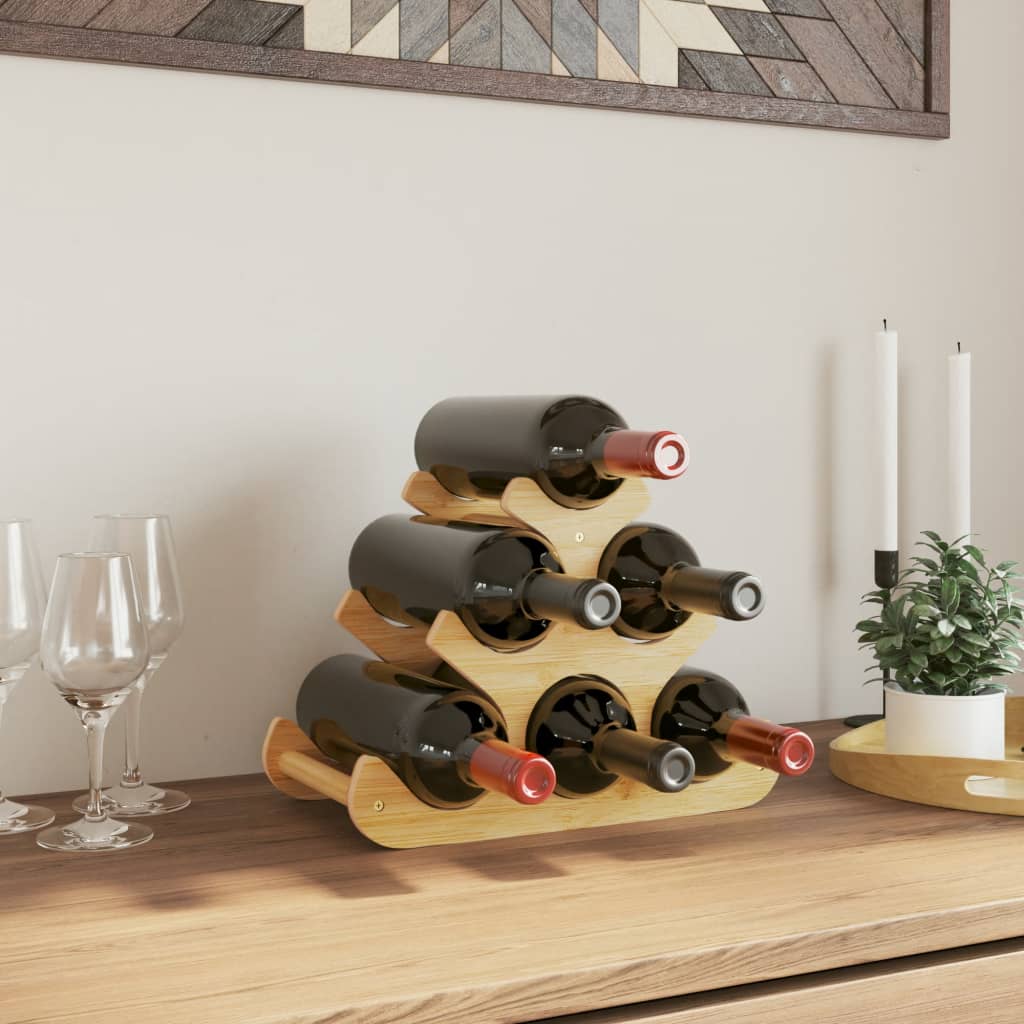 Portabottiglie di Vino per 6 Bottiglie 35x18x25,5 cm in Bambùcod mxl 108362