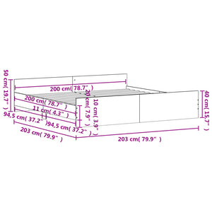 Giroletto con Testiera e Pediera Bianco 200x200 cm 3203733