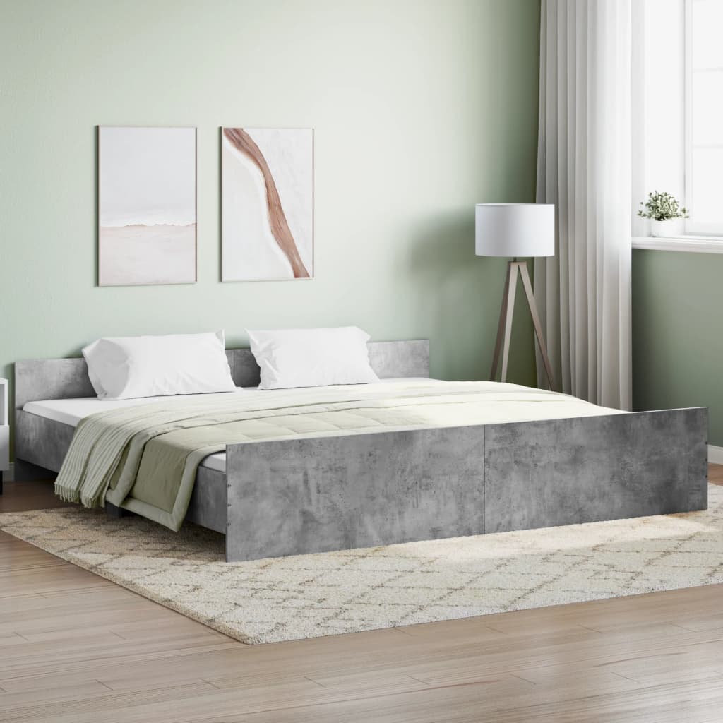 Giroletto con Testiera e Pediera Grigio Cemento 180x200 cmcod mxl 131796