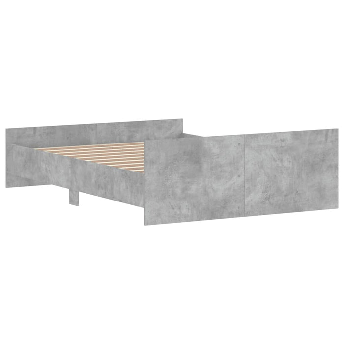 Giroletto con Testiera e Pediera Grigio Cemento 140x190 cm 3203785