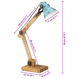 Lampada da Scrivania 25 W Blu Anticato 23x18x96 cm E27 371840