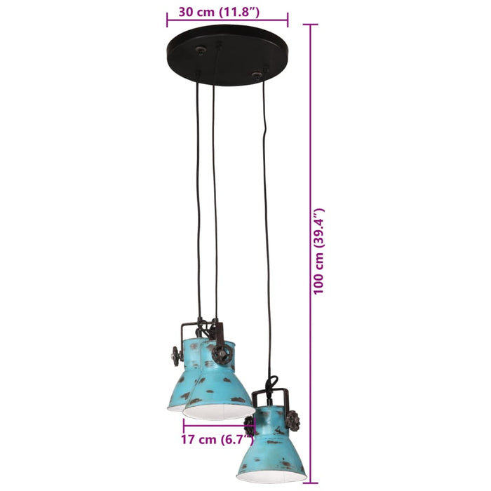 Lampada Pensile 25 W Blu Anticato 30x30x100 cm E27 371860