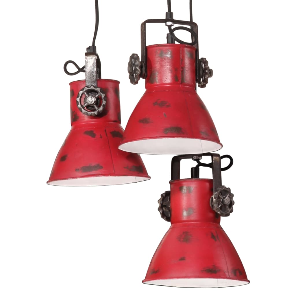 Lampada Pensile 25 W Rosso Anticato 30x30x100 cm E27 371861