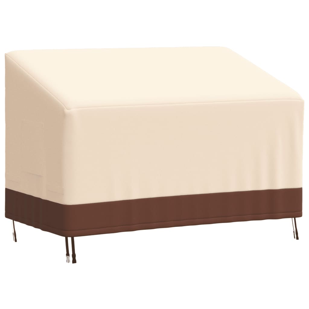 Copertura per Panca a 2 Posti Beige 132x71x56/81 cm 600D Oxford 359664