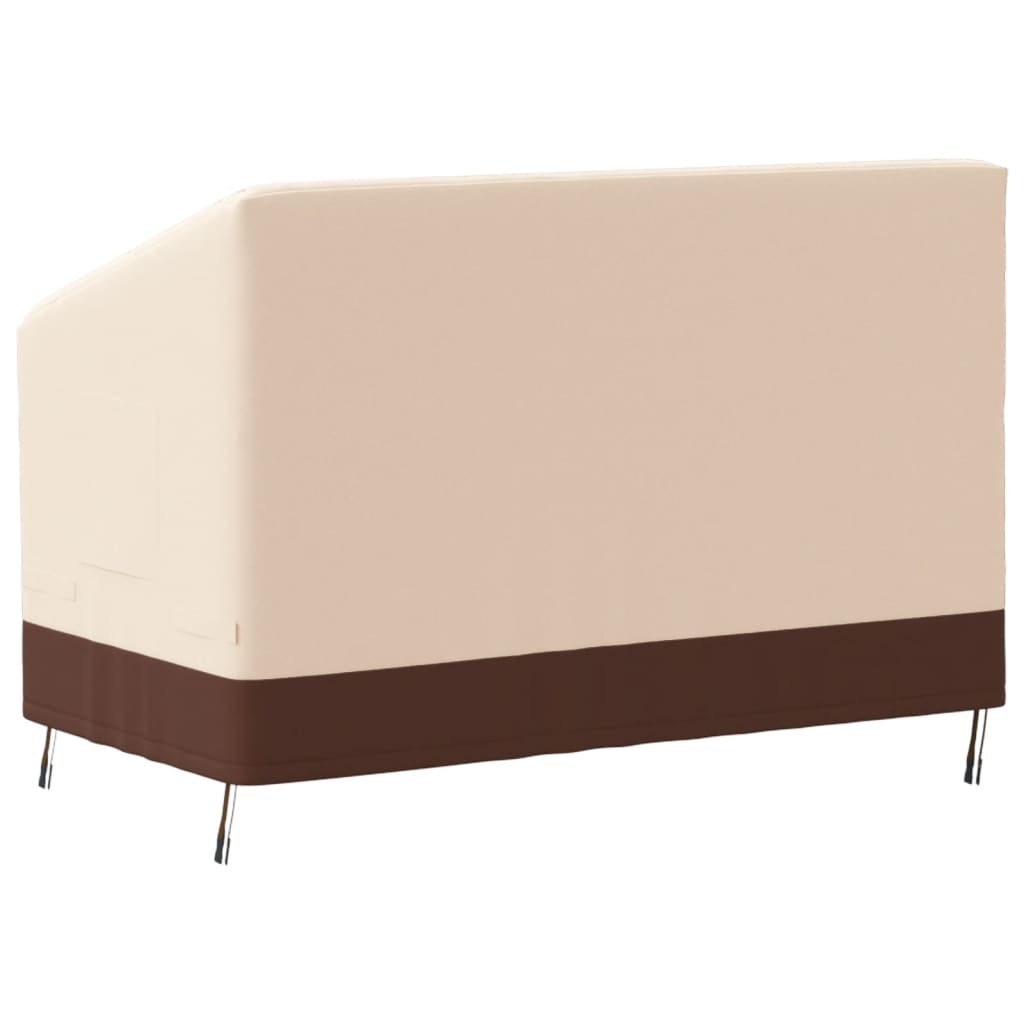 Copertura per Panca a 2 Posti Beige 132x71x56/81 cm 600D Oxford 359664