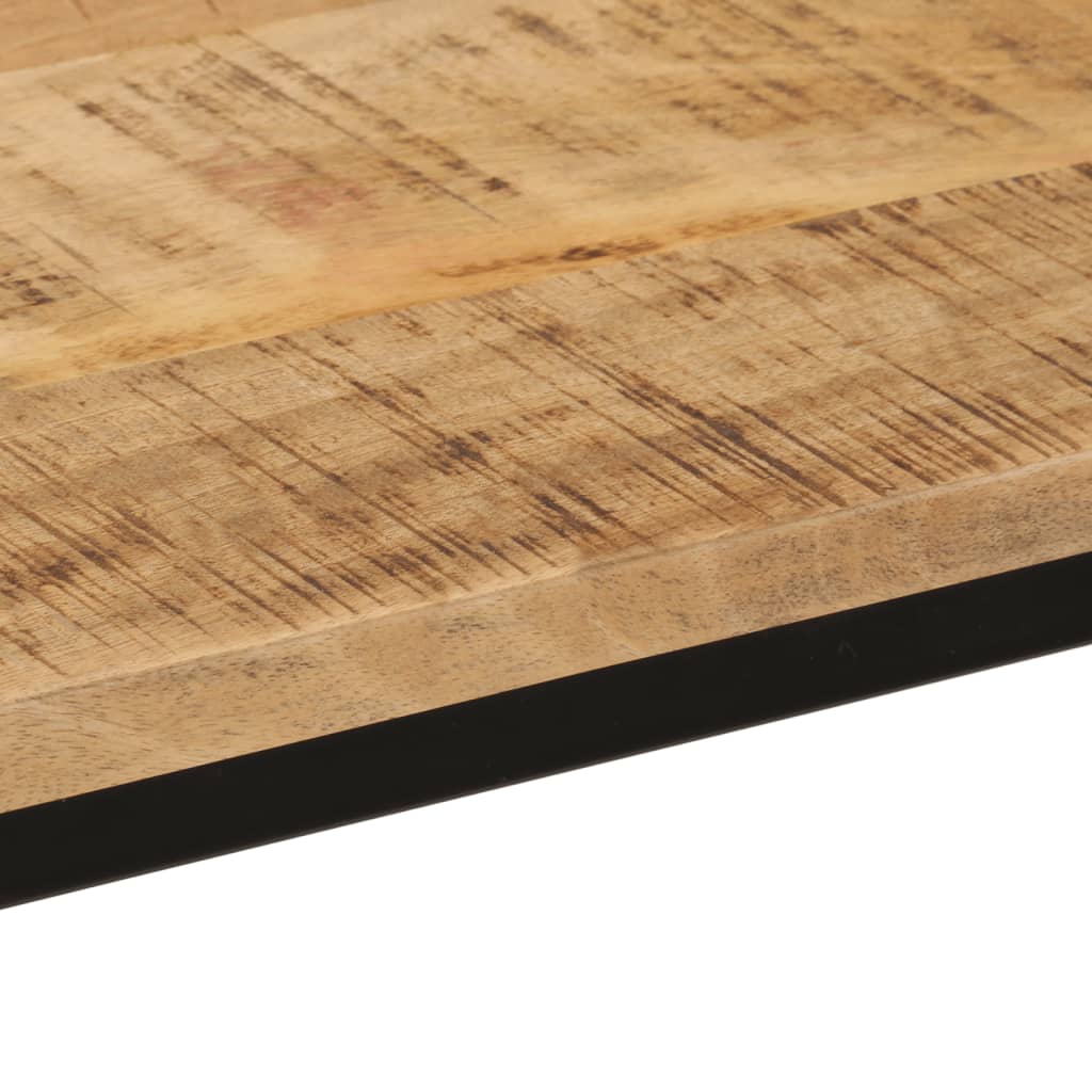 Tavolo Consolle 110x30x75cm Legno Massello Mango Grezzo e Ferro 372726