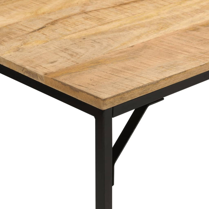 Tavolo Pranzo 110x55x75cm Legno Massello Mango Grezzo e Ferro 372727