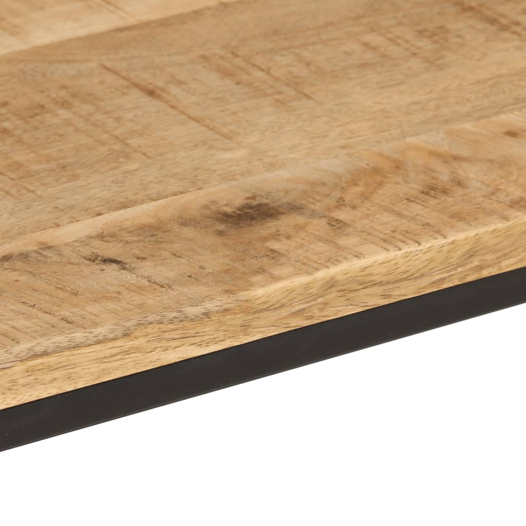 Tavolo Consolle 90x30x75cm Legno Massello Mango Grezzo e Ferro 372729