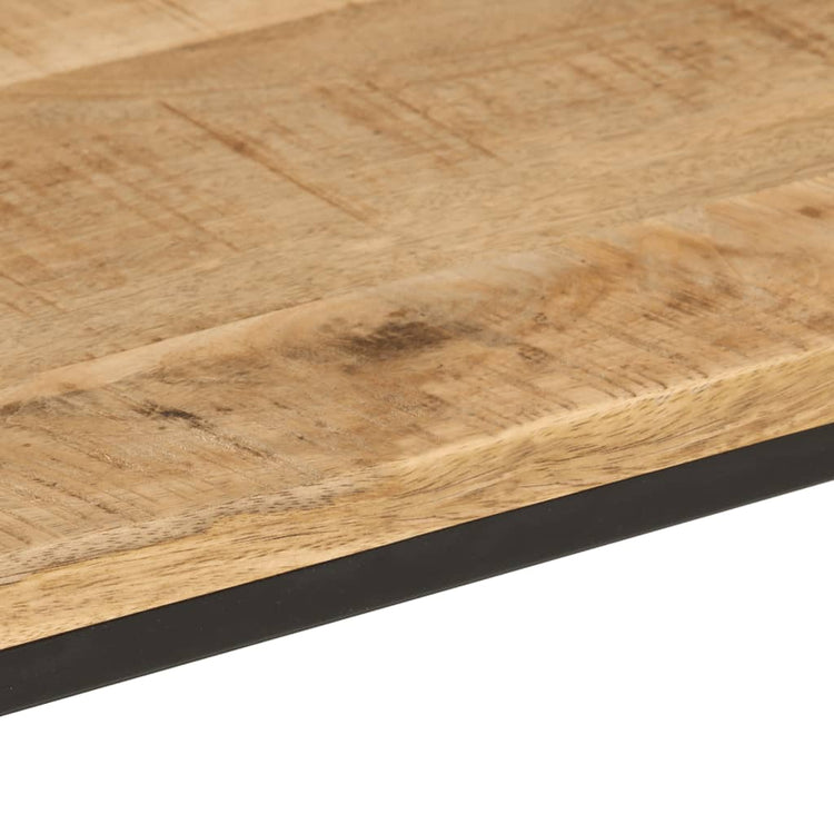 Tavolo Consolle 90x30x75cm Legno Massello Mango Grezzo e Ferro 372729