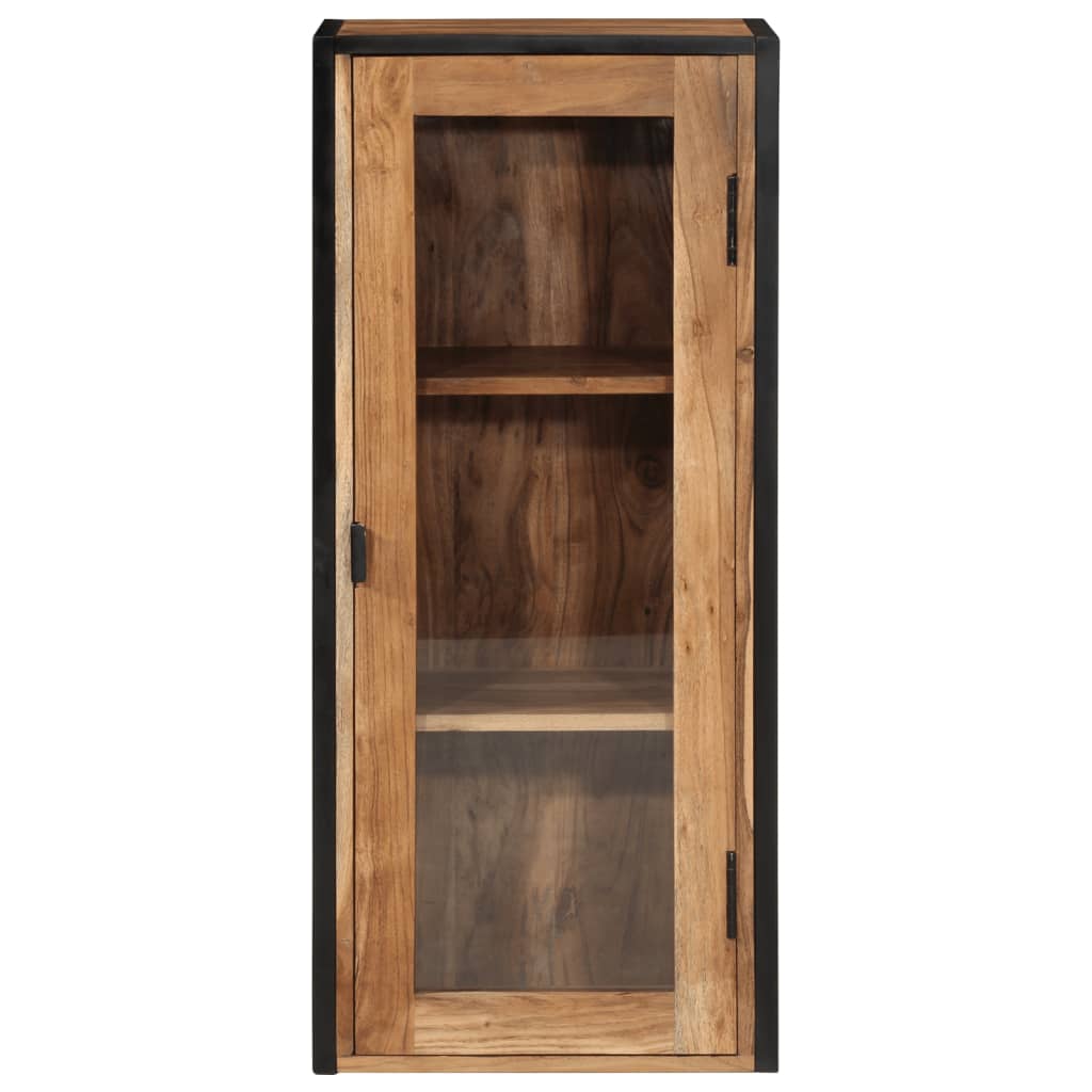 Mobile Bagno a Muro 40x30x90 cm Legno Massello Acacia e Ferro 372745