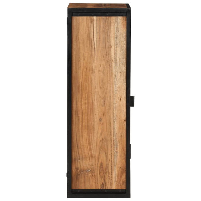 Mobile Bagno a Muro 40x30x90 cm Legno Massello Acacia e Ferro 372745