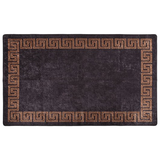 Tappeto Lavabile Nero e Oro 150x230 cm Antiscivolo 373983