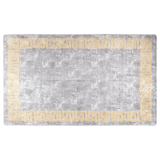 Tappeto Lavabile Grigio e Oro 120x170 cm Antiscivolo 373984