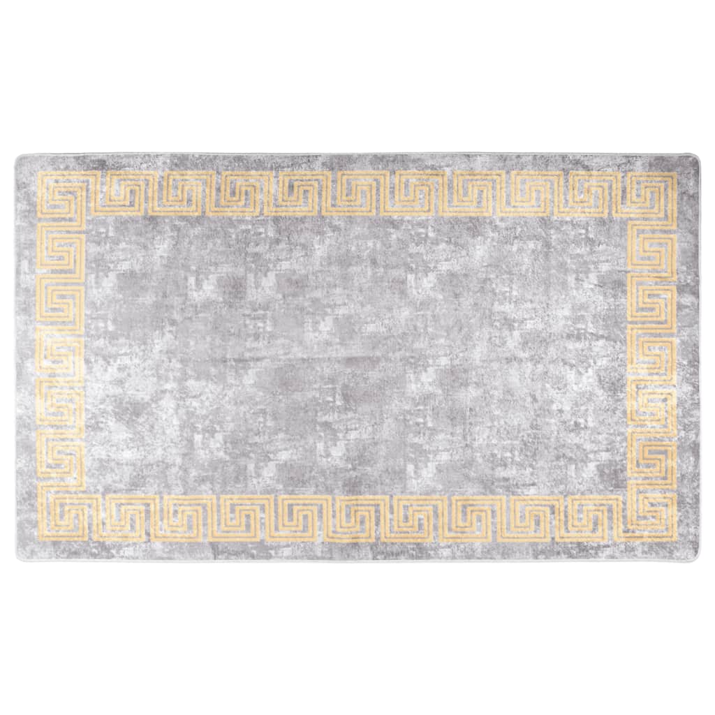 Tappeto Lavabile Grigio e Oro 120x170 cm Antiscivolocod mxl 83913