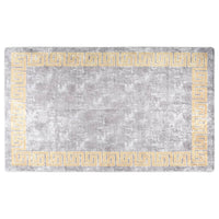 Tappeto Lavabile Grigio e Oro 150x230 cm Antiscivolo 373985