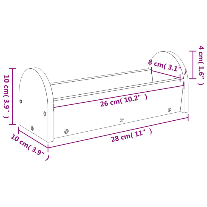 Mangiatoia per Conigli 28x10x10 cm in Legno Massello di Abete 172422