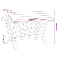 Mangiatoia per Conigli 44x33x33 cm in Legno Massello di Abete 172425