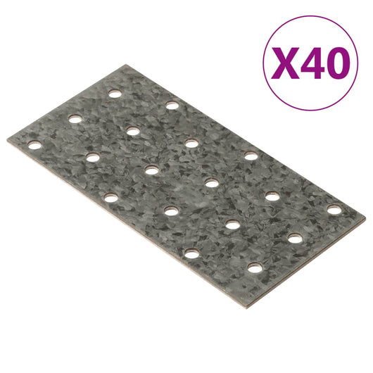 Piastre Forate 40 pz 2 mm 120x60 mm Acciaio Zincato 155535