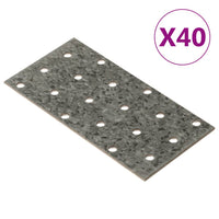 Piastre Forate 40 pz 2 mm 120x60 mm Acciaio Zincatocod mxl 107978