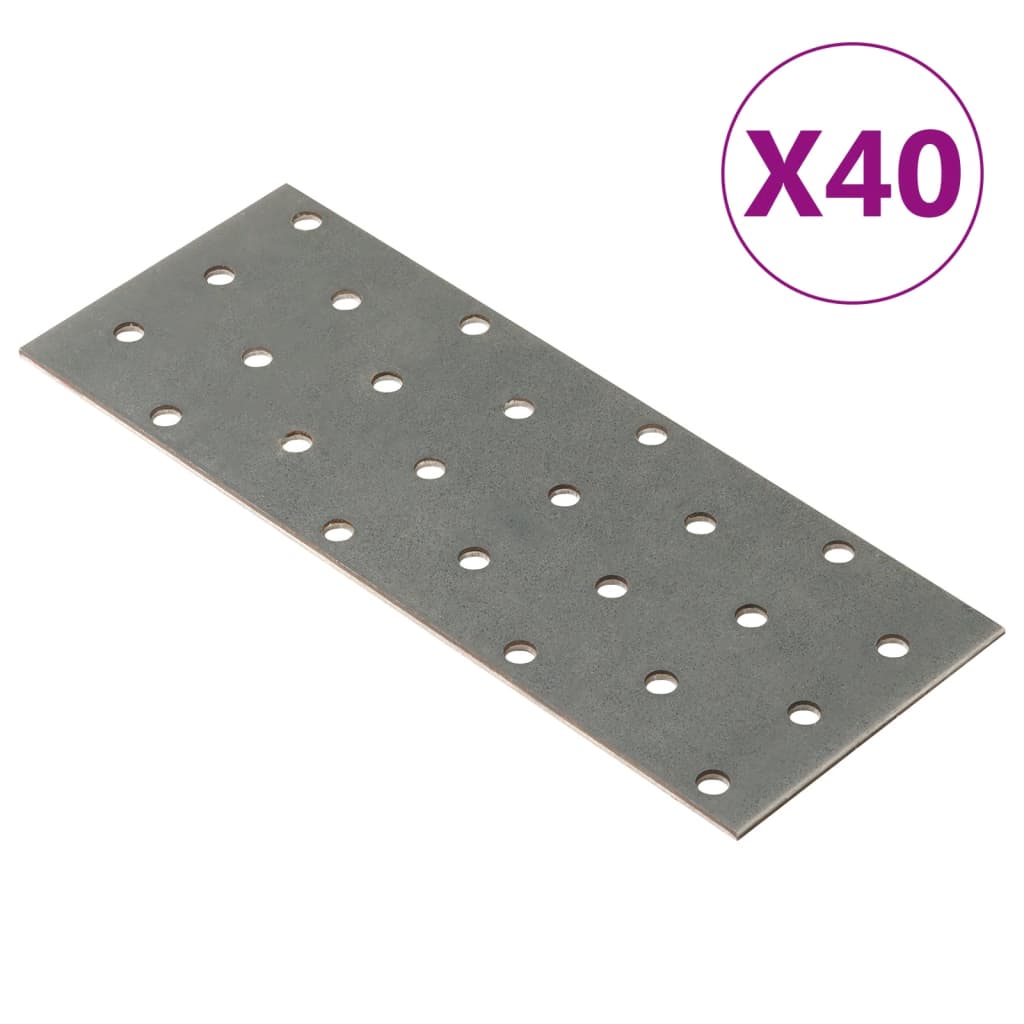 Piastre Forate 40 pz 2 mm 160x60 mm Acciaio Zincatocod mxl 107977