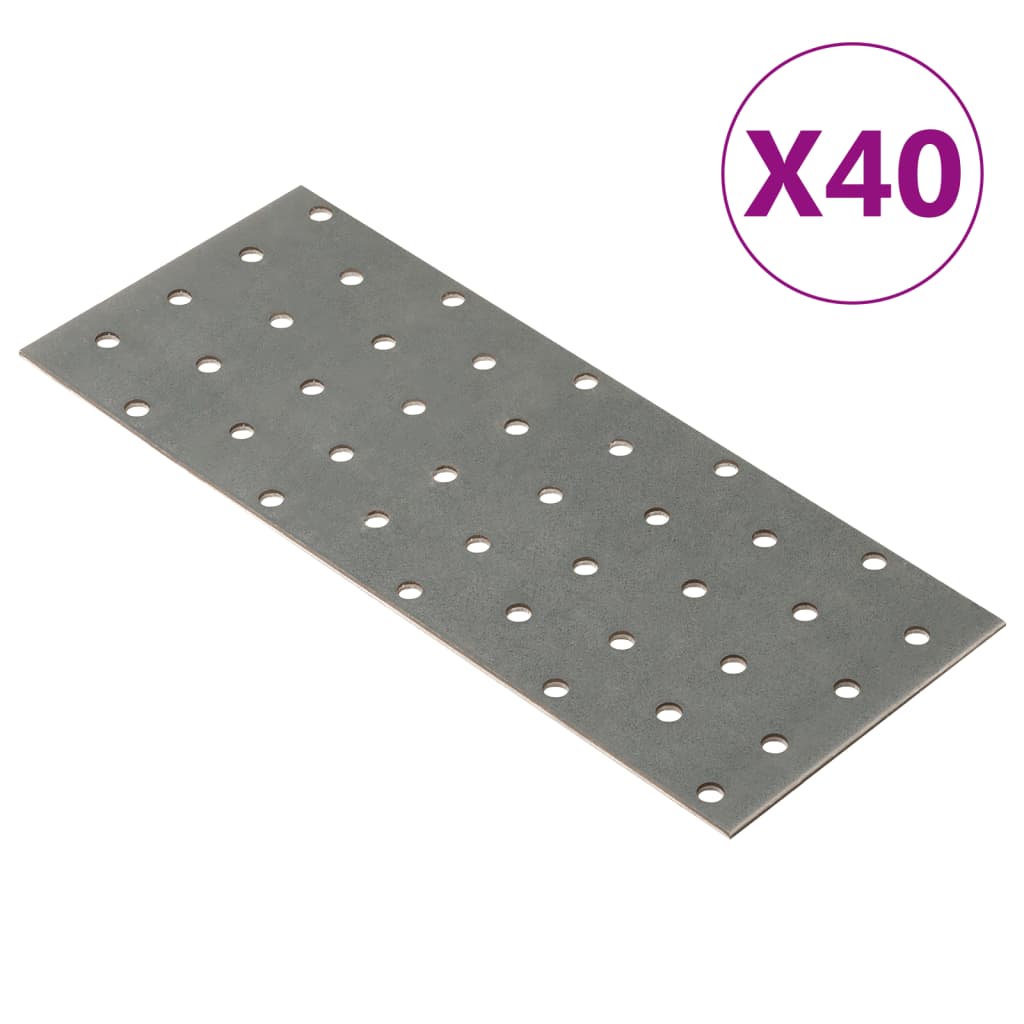 Piastre Forate 40 pz 2 mm 200x80 mm Acciaio Zincatocod mxl 107254