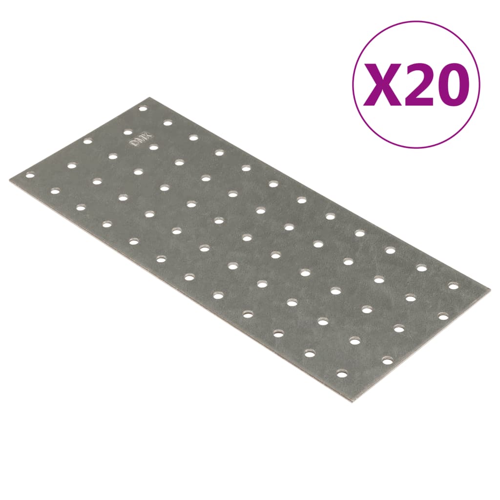 Piastre Forate 20 pz 2 mm 240x100 mm Acciaio Zincatocod mxl 131228