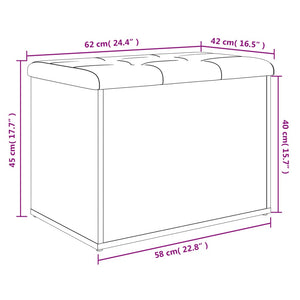 Panca Portaoggetti Nera 62x42x45 cm in Legno Multistrato 835041