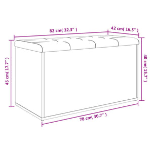 Panca Portaoggetti Rovere Fumo 82x42x45 cm Legno Multistrato 835051