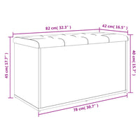 Panca Portaoggetti Grigio Sonoma 82x42x45 cm Legno Multistrato 835052