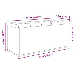 Panca Portaoggetti Grigio Cemento 102x42x45cm Legno Multistrato 835057