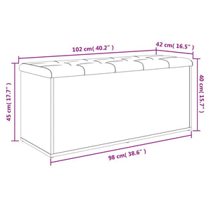 Panca Portaoggetti Grigio Sonoma 102x42x45 cm Legno Multistrato 835059