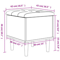 Panca Portaoggetti Grigio Cemento 42x42x46 cm Legno Multistrato 835064