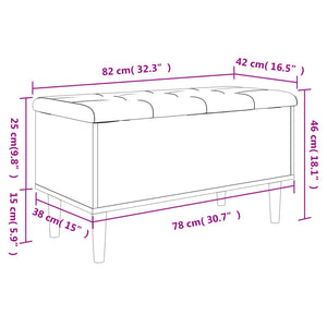 Panca Portaoggetti Bianca 82x42x46 cm in Legno Multistrato 835075