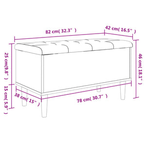 Panca Portaoggetti Rovere Fumo 82x42x46 cm Legno Multistrato 835079