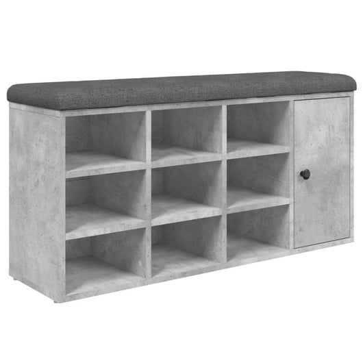 Panca Porta Scarpe Grigio Cemento 102x32x50cm Legno Multistrato 835092