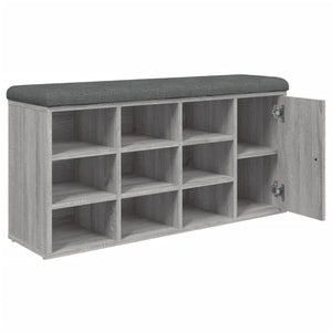 Panca Porta Scarpe Grigio Sonoma 102x32x50 cm Legno Multistrato 835094